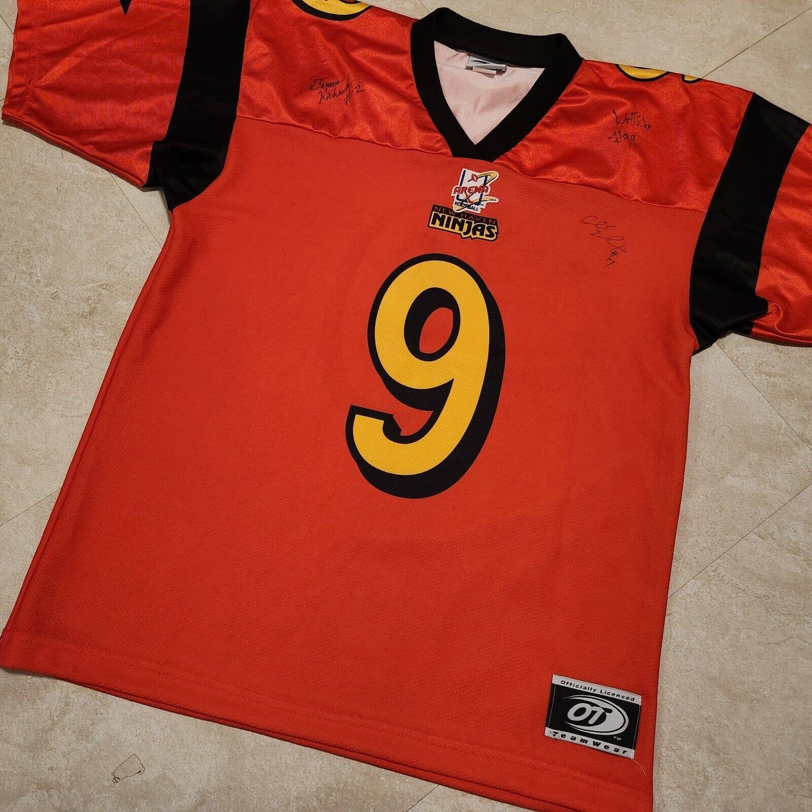 Vtg New Haven Ninjas Arena Football Team Signed Autographed Jersey